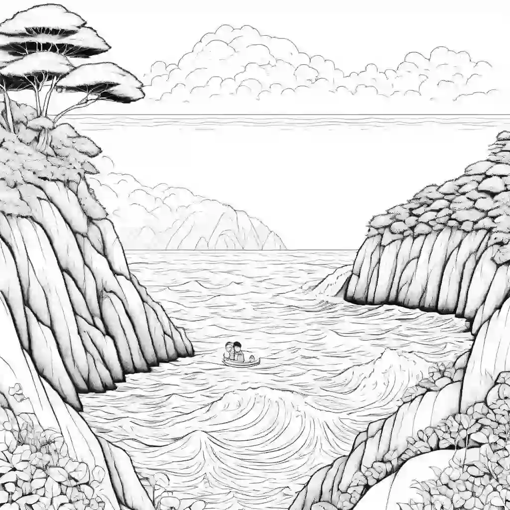 Ponyo on the Cliff coloring pages